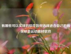 有哪些可以买球的软件如何选择适合自己的购买球类运动器材软件