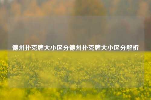 德州扑克牌大小区分德州扑克牌大小区分解析