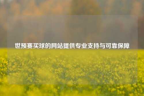 世预赛买球的网站提供专业支持与可靠保障
