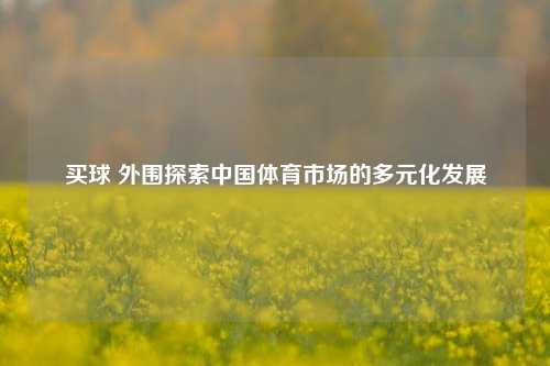 买球 外围探索中国体育市场的多元化发展