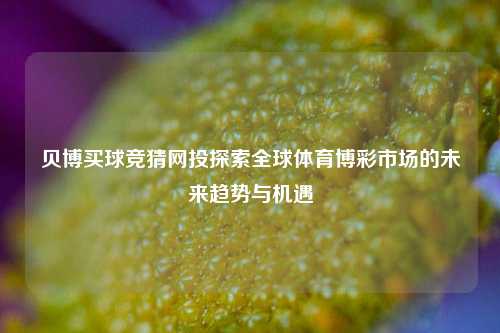 贝博买球竞猜网投探索全球体育博彩市场的未来趋势与机遇