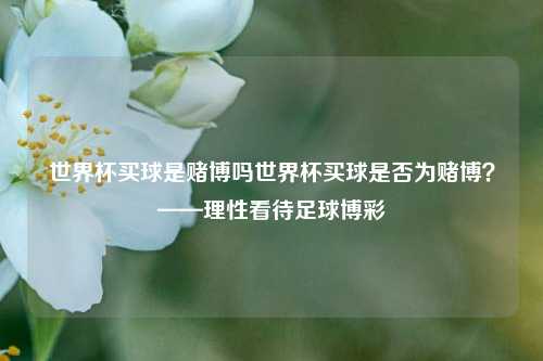 世界杯买球是赌博吗世界杯买球是否为赌博？——理性看待足球博彩