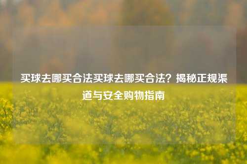 买球去哪买合法买球去哪买合法？揭秘正规渠道与安全购物指南