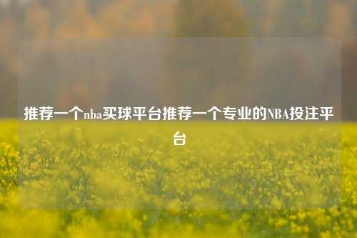 推荐一个nba买球平台推荐一个专业的NBA投注平台