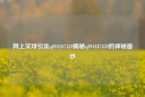 网上买球引流q894187459揭秘q894187459的神秘面纱