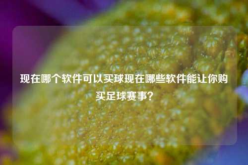 现在哪个软件可以买球现在哪些软件能让你购买足球赛事？